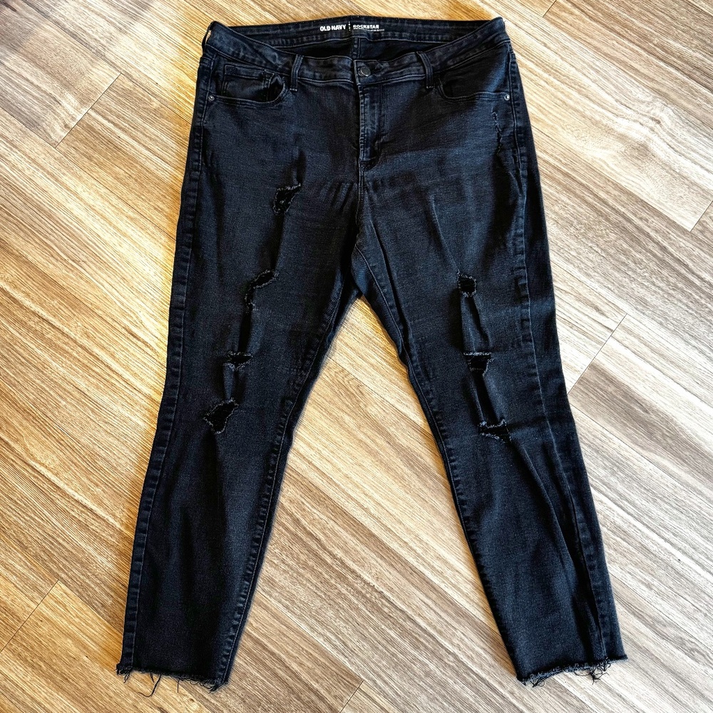 Women's Old Navy Rockstar Mid-Rise Distressed Jeans